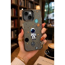 Powerfox Iphone 13/14 Uyumlu Uzay Tema Silikon Kenar Sert Arka Anti Düşme Telefon Kılıfı MK01A