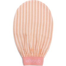 Let'scrub Premium Ekru Zebra Banyo Duş Kesesi Peeling ELDIVENI%100 Floş Ipek Normal Ciltler Için