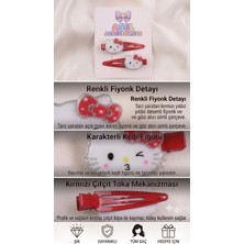 Asel Aksesuar 2'li Set Sevimli Kedi Figürlü Simli Fiyonk Detaylı Çıtçıtlı Kız Çocuk Toka