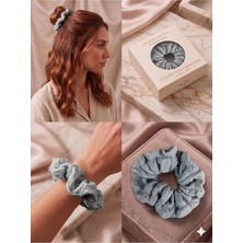 Asel Aksesuar Bürümcük Dokulu Kumaş Hacimli Scrunchie Lastik Toka Farklı Renk Seçenekli