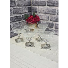 SEÇKİNEV Pretty 6 Parça 330CC Döküm Ayaklı Kase Takımı Magnolya&dondurma&çerez&salata Kasesi