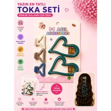 Asel Aksesuar 5'li Set Içi Boş Kalp Tasarımlı Çocuk Saç Tokası Seti - Klipsli ve Kıskaç Toka (Farklı Renk Seçenekli)