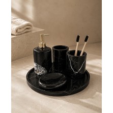 Mermosa Banyo Seti 5'li Doğal Mermer Alexander Black