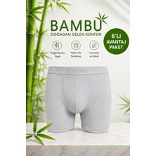 ByDon Erkek Licralı Bambu Boxer 6'lı Avantaj Paket