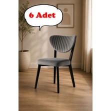 Teknor 6 Adet Elma Sandalye Modern Kadife Kapitone Sırtlı Mutfak Yemek Odası Balkon Kafe Sandalyesi 85 cm