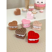 Mays 3D Studio 3D Baskı Clickerlı Kalp Waffle Anahtarlık Stres Oyuncağı Kawaii Tasarım
