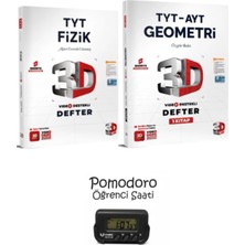 3D Yayınları Tyt Fizik + Geometri 1. Kitap Video Destekli Defter Seti Kronometre Hediyeli