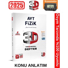 3D Yayınları 2025 Ayt Fizik Video Destekli Defter+Kronometre