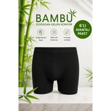 ByDon Erkek Licralı Bambu Boxer 6'lı Avantaj Paket