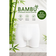ByDon Erkek Licralı Bambu Boxer 6'lı Avantaj Paket