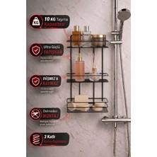 Empressco Sas Haus 3 Katlı Siyah Yapışkanlı Banyo Rafı, Şampuanlık Duş Düzenleyici, Metal Banyo Duvar Askısı - Fiyatı, Yorumları