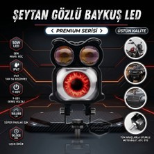 Caralp Şeytan Gözlü Baykuş Sis Farı Çakarlı Çift Renk Sarı-Beyaz 9-80V Araç Motosiklet Off Road LED Lamba Delici Yayıcı Projektör 50W Metal Arazi Çalışma Lambası 1 Adet