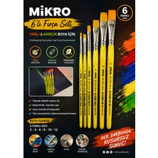 Mikro Yağlı & Akrilik Boya Için Kaliteli 6'lı Fırça Seti