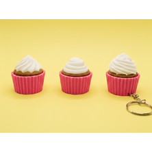 Mays 3D Studio 3D Baskı Clickerlı Cupcake Anahtarlık Stres Oyuncağı Kawaii Mini Oyuncak