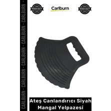Carlburn Özel Üretim Kaliteli Plastik Ergonomik Saplı Barbekü Kömür Ateş Canlandırıcı Siyah Mangal Yelpazesi