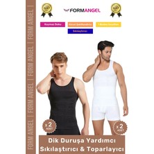 Carlburn #erkekkorse Dik Duruş Vücut Bel Göğüs Toparlayıcı Göbek Sıkılaştırıcı Erkek Korse Atlet 4'lü Set