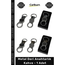 Carlburn #anahtarlık Logo Baskılı Promosyon Lüks Kaliteli Kurumsal Hediye Şık Tasarım Metal Deri Anahtarlık Kahve - 1 Adet