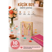 DAKS 10 Adet (15.4 x 18.4 x 7.6 Cm) - Pastel Parti Temalı Desenli Küçük Boy Karton Hediye Çantası