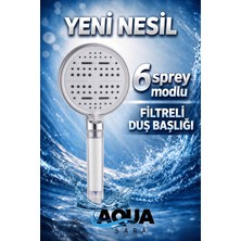 Aqua Sara 6 Fonksiyonlu Filtreli Duş Başlığı Su Tasarruflu Basınçlı Kireç Klor Önleyici