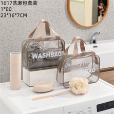 Empressco Arvale Wash Bag 5 Parça Seyahat Seti | Şeffaf Organizer Çanta ile Duş Lifi, Sabunluk, Tarak - Fiyatı, Yorumları