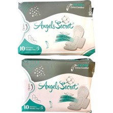 Angels Secret Gündüz Pedi Aktif Oksijen ve Negatif Iyonlu Hijyenik Kadın Pedi Gimdes Sertifikalı %100 Pamuk Yüzey 2li Set