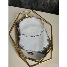 Nurhan Home Collection 2 Adet Etamin Işlemeye Uygun Linen Keten Kumaş Gümüş Kahve Yanı Kokteyl Sunum Peçete
