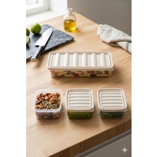 Homerest 4'lü Modüler Saklama Kabı Seti 1 Litre + 3X250ML Şeffaf Sızdırmaz Kapaklı Mutfak Buzdolabı Organizer
