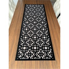 Nurhan Home Collection Dikdörtgen Yeni Selçuklu Modeli Siyah Renk Masa Runner