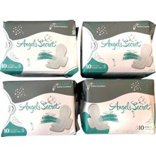 Angels Secret Gündüz Pedi Aktif Oksijen ve Negatif Iyonlu Hijyenik Kadın Pedi Gimdes Sertifikalı %100 Pamuk Yüzey 4lü Set