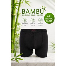 ByDon Erkek Licralı Bambu Boxer 6'lı Avantaj Paket ( Içten Lastikli )