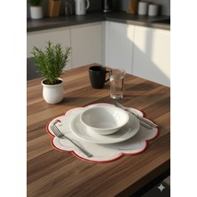 Nurhan Home Collection 2 Adet Love Bırds Desenli Kırmızı Nakışlı Amerikan Servis