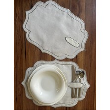 Nurhan Home Collection 2 Adet Çift Sıra Nakışlı Kaşıklıklı Amerikan Servis Supla