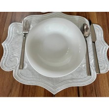 Nurhan Home Collection Curly Modeli Ekru Nakışlı Amerikan Servis Supla