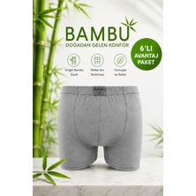 ByDon Erkek Licralı Bambu Boxer 6'lı Avantaj Paket ( Içten Lastikli )