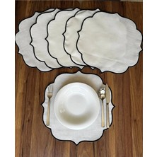 Nurhan Home Collection 6 Adet Siyah Nakışlı Amerikan Servis Supla