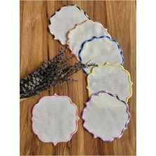 Nurhan Home Collection 6 Adet Ebruli Renkli Nakışlı Kokteyl Sunum Peçetesi
