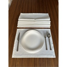Nurhan Home Collection 6 Adet Premium Keten Ekru Renk Amerikan Servisi 35 x 45 cm