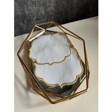 Nurhan Home Collection 2 Adet Etamin Işlemeye Uygun Linen Keten Kumaş Gold Kahve Yanı Kokteyl Sunum Peçete
