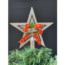 Eng Parti Dünyası Yılbaşı Ağacı Gümüş Yıldız Tepelik – Merry Christmas Yazılı Süsü | ENG-120 |