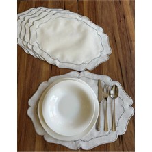 Nurhan Home Collection 6 Adet Inci Tanesi Nakışlı Gümüş Amerikan Servis Supla
