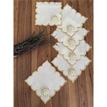 Nurhan Home Collection 6 Adet Incili Kokteyl Sunum Peçetesi