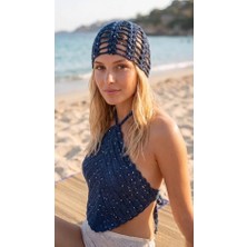 Talin Handmade El Yapımı Saç Filesi ve Bağlamalı Crop Set – 2’li Yazlık Bohem Takım
