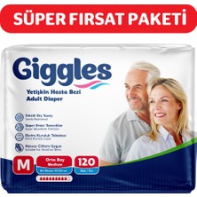 Giggles Yetişkin Bel Bantlı Hasta Bezi Medium 30'lu 4 Paket 120 Adet