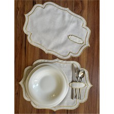 Nurhan Home Collection 2 Adet Çift Sıra Nakışlı Kaşıklıklı Amerikan Servis Supla