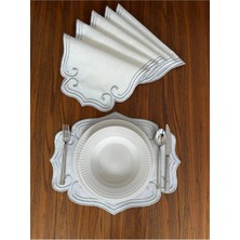 Nurhan Home Collection 6 Adet Curly Modeli Gümüş Nakışlı Amerikan Servisi Supla