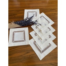 Nurhan Home Collection 6 Adet Kolberli Kahve Yanı Kokteyl Peçetesi