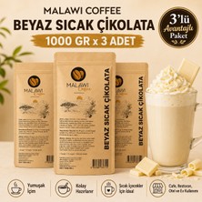 Malawi Coffee Beyaz Sıcak Çikolata 1000 gr x 3 Adet