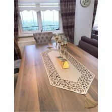 Nurhan Home Collection Selçuklu Modeli Gold Renk Deri Masa Runner