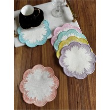 Nurhan Home Collection 6 Adet Shiny Modeli Renkli Nakışlı Kokteyl Sunum Peçetesi
