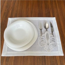 Nurhan Home Collection 6 Adet Güpürlü Keten Kumaş Amerikan Servis Supla